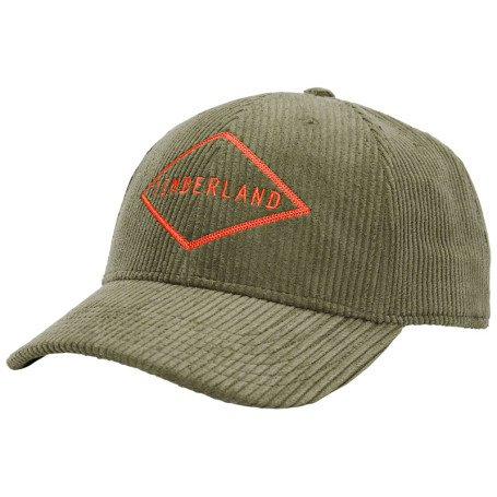 Casquette en coton mélangé kaki unie en velours...