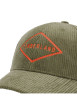 Thumbnail Casquette en coton mélangé kaki unie en velours côtelé avec broderie orange - Image 3