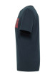 Thumbnail T-shirt Austin droit en coton marine avec col rond et logo bordeau imprimé - Image 3