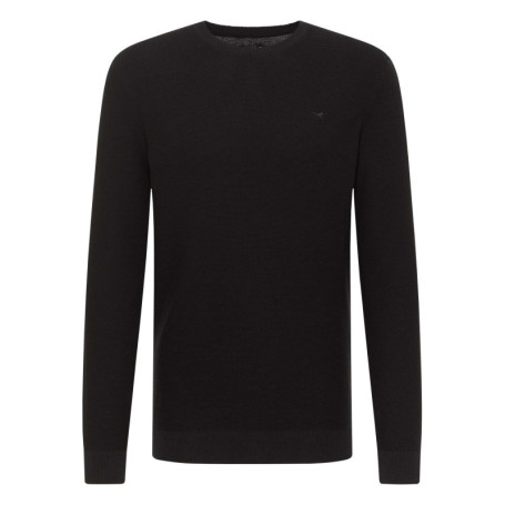 Pull Eliot en coton marine en maille piquée...