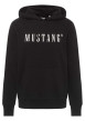 Thumbnail Sweat en coton Bronson noir droit avec logo imprimé blanc et col à capuche