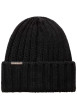Thumbnail Bonnet noir en maille côtelée avec drapeau norvégien et revers haut - Image 2