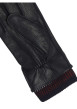 Thumbnail Gants en cuir noirs unis avec poignets en laine aux couleurs de la marque - Image 3