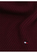 Thumbnail Echarpe en coton mélangé bordeaux unie cotelée avec logo brodé - Image 3