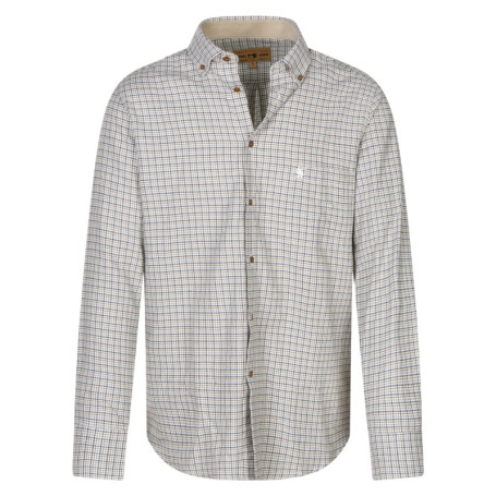 Chemise en coton écrue à imprimé tartan avec un...