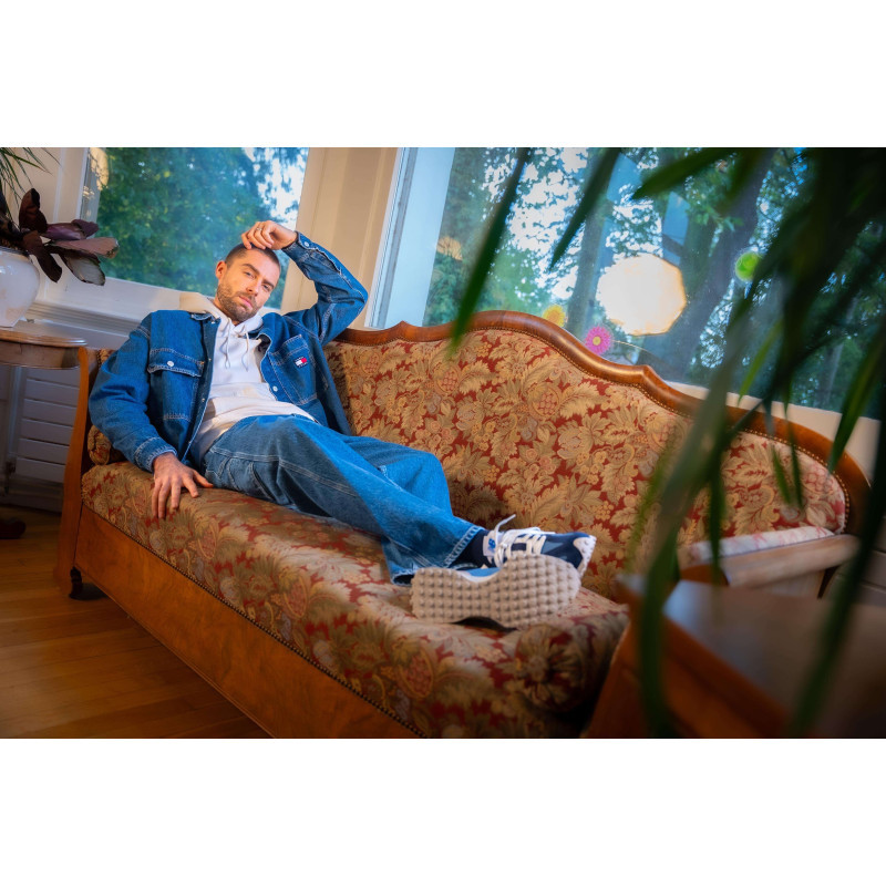 Tommy Jeans - Jean Skater Carpenter En Coton Mélangé Bleu Uni Avec Une Coupe Droite - Bleu