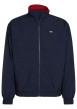 Thumbnail Blouson marine uni à coupe droite, col montant zippé et logo brodé