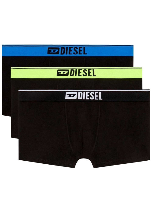 Lot de 3 boxers classiques en coton noirs unis à ceinture différentes