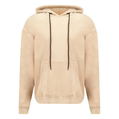 Sweat à capuche beige uni avec une coupe droite...
