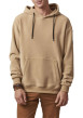 Thumbnail Sweat à capuche beige uni avec une coupe droite et une poche kangourou - Image 2