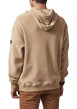 Thumbnail Sweat à capuche beige uni avec une coupe droite et une poche kangourou - Image 3