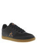 Thumbnail Baskets tennis noires à talon plat et à lacets plats avec logo marron - Image 3