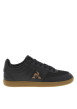Thumbnail Baskets tennis noires à talon plat et à lacets plats avec logo marron