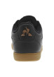 Thumbnail Baskets tennis noires à talon plat et à lacets plats avec logo marron - Image 6