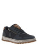 Thumbnail Sneakers marine à talon plat et à lacets plats marine et zip latéral - Image 3