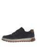Thumbnail Sneakers marine à talon plat et à lacets plats marine et zip latéral