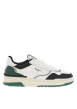 Thumbnail Sneakers blanches et vertes à semelle plate avec lacets plats et logos embossés