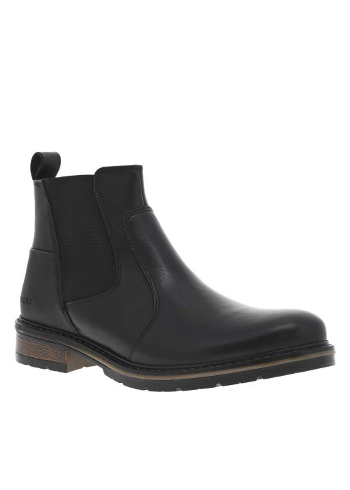Boots en cuir noires type chelsea à talon plat...