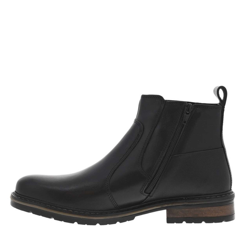 Redskins - Boots En Cuir Noires Type Chelsea à Talon Plat Et à Zip Latéral - Noires