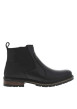 Thumbnail Boots en cuir noires type chelsea à talon plat et à zip latéral