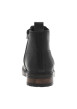 Thumbnail Boots en cuir noires type chelsea à talon plat et à zip latéral - Image 6