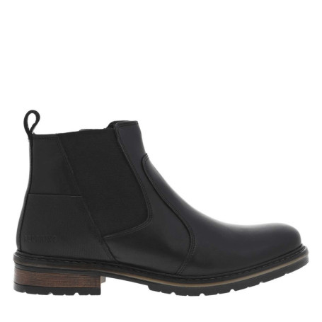 Boots en cuir noires type chelsea à talon plat...