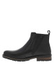 Thumbnail Boots en cuir noires type chelsea à talon plat et à zip latéral - Image 2