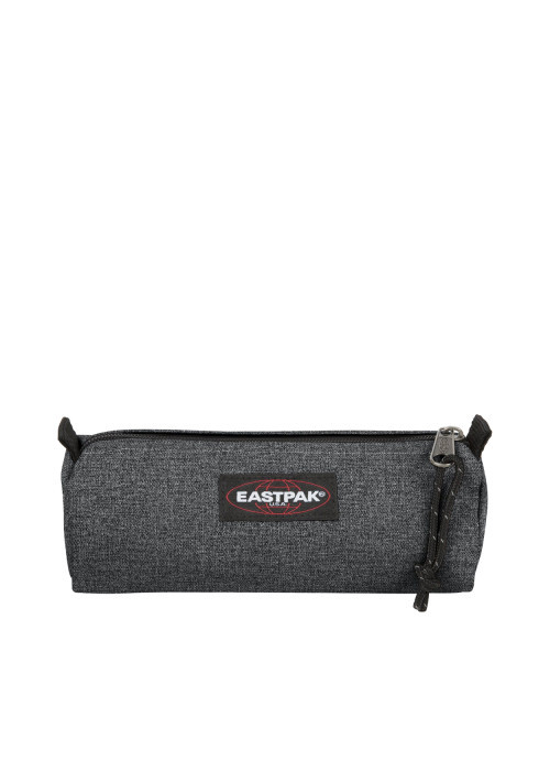 Trousse anthracite unie avec zip et étiquette de la marque à l'avant