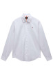 Thumbnail Chemise en coton blanche unie avec une coupe ajustée, col français et logo brodé