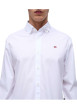 Thumbnail Chemise en coton blanche unie avec une coupe ajustée, col français et logo brodé - Image 3
