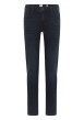Thumbnail Jean en coton mélangé bleu indigo délavé à coupe slim et à taille basse