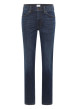 Thumbnail Jean en coton bleu indigo délavé à coupe regular fit et à taille mi-haute
