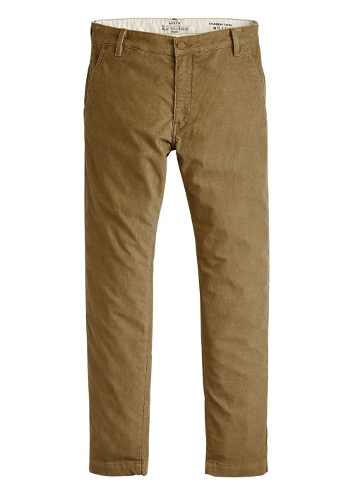 Chino Xx Chino Std Ii en coton mélangé taupe uni en velours côtelé slim