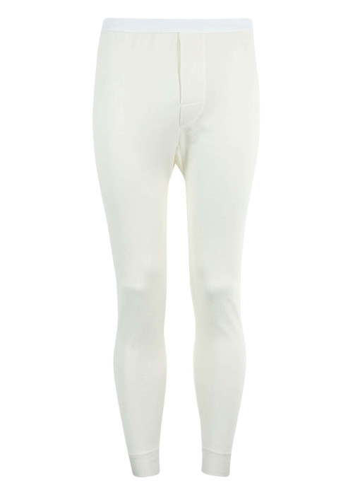 Pantalon de pyjama blanc uni à coupe slim et ourlets élastiqués