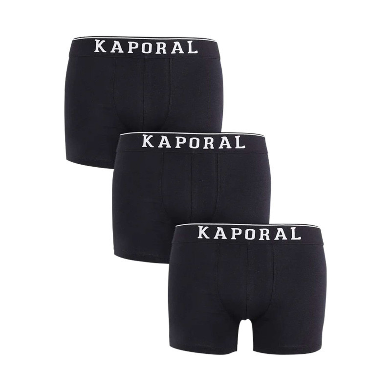 Kaporal - Lot De 3 Boxers Classiques En Coton Noirs Unis à Taille élastiquée - Noirs