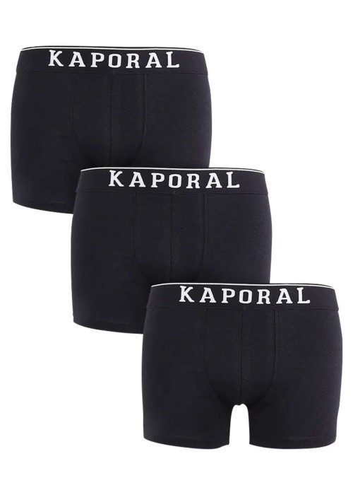 Lot de 3 boxers classiques en coton noirs unis à taille élastiquée
