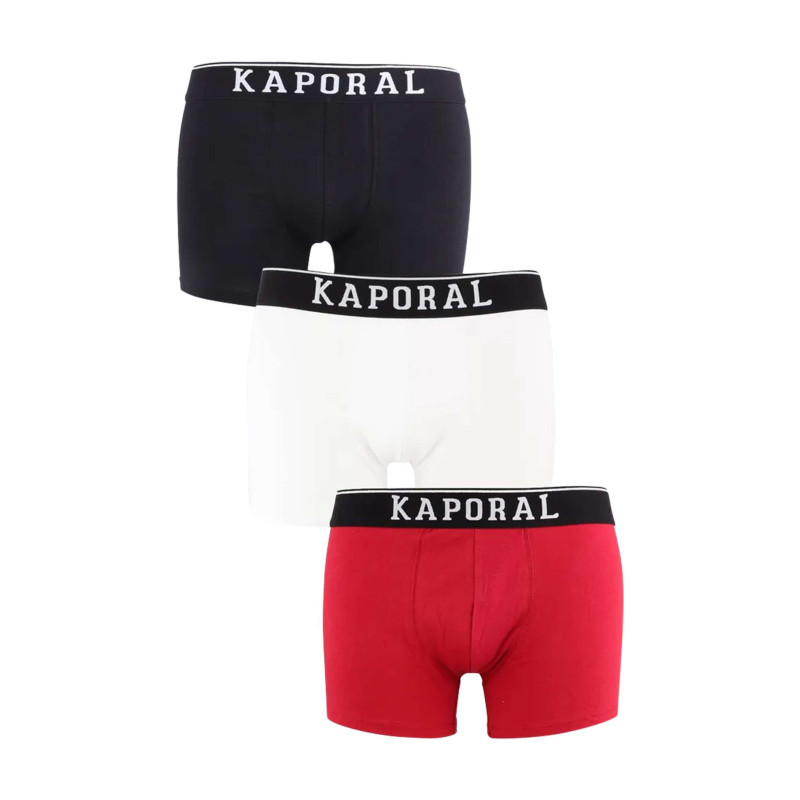 Kaporal - Lot De 3 Boxers Classiques En Coton Tricolore Avec Le Nom De La Marque - Multicolore