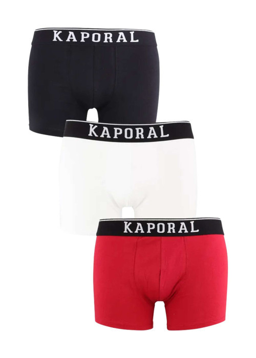 Lot de 3 boxers classiques en coton tricolore avec le nom de la marque