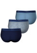 Thumbnail Lot de 3 slips en coton tricolore avec une coupe fermée à taille élastiquée - Image 2
