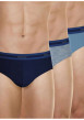 Thumbnail Lot de 3 slips en coton tricolore avec une coupe fermée à taille élastiquée - Image 3