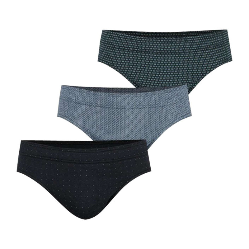 Eminence - Lot De 3 Slips En Coton Tricolore à Motifs Taille Basse à Taille élastiquée - Multicolore