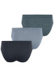 Thumbnail Lot de 3 slips en coton tricolore à motifs taille basse à taille élastiquée - Image 2