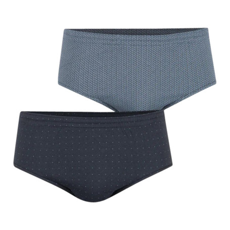 Lot de 2 slips en coton bicolore à motifs...