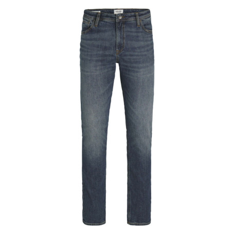 Jean en coton biologique bleu indigo délavé aux...