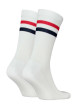 Thumbnail Chaussettes hautes en coton mélangé blanches rayées rouge et noir - Image 2