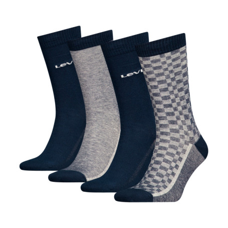 Lot de 4 chaussettes hautes bleues à carreaux...