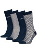 Thumbnail Lot de 4 chaussettes hautes bleues à carreaux avec marque blanche