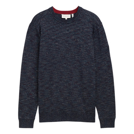 Pull marine uni avec une coupe droite, col rond...