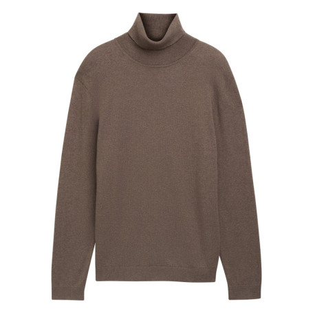 Pull en coton marron uni avec une coupe droite...
