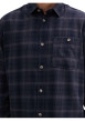 Thumbnail Chemise marine à carreaux droite à col français et à manches longues - Image 3